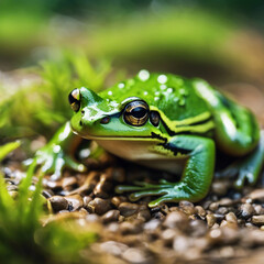 Naklejka premium Frog Closeup View