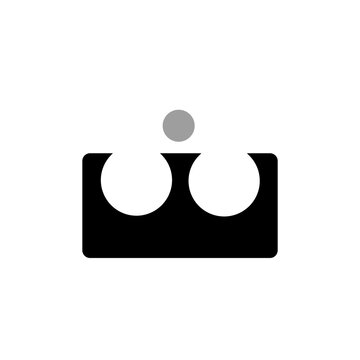 recommend clip art: Abstract grey circle atop black semi circular design