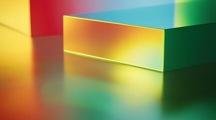 Fototapeta premium Abstract Colorful Blocks Reflecting Light