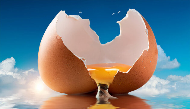 the sky has cracked open an egg and is making an omelette