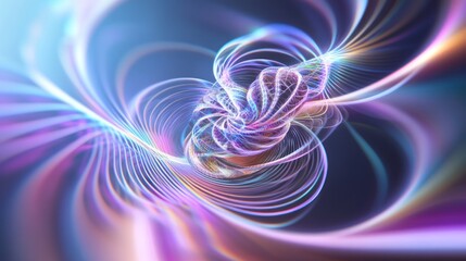 Abstract swirling patterns with vibrant colors and light effects.
