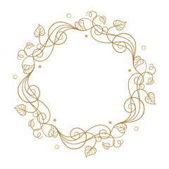 Vector round vintage floral frame design, perfect for a variety of invitations, cards, monograms or decorative purposes