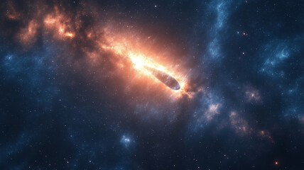 Clear starry night panorama with the Milky Way and Comet Neowise, capturing the beauty