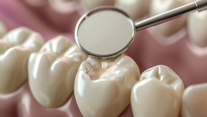 Examination of a tooth with caries