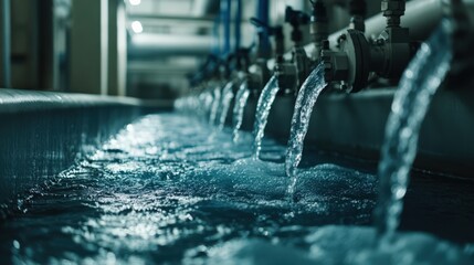 A series of pipes are connected to a water source