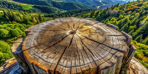 A captivating, rustic tree stump, a nature-inspired outdoor decor piece.