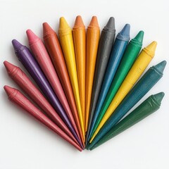Colorful crayons arranged