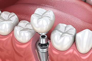 Dental implant in the gum
