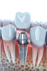 Dental implant in the gum