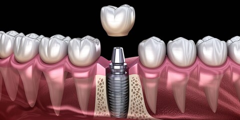 Dental implant in the gum