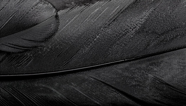 macro monochrome black feather pattern background for presentation and design