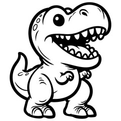 Cute Tyrannosaurus T-Rex Dinosaur Illustration.