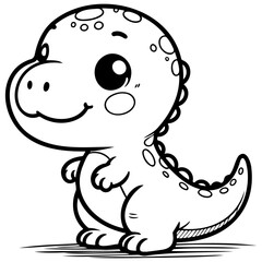 Cute Tyrannosaurus T-Rex Dinosaur Illustration.