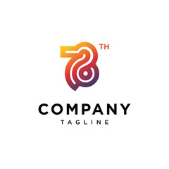 Seventy Eight Anniversary Logo Icon Vector