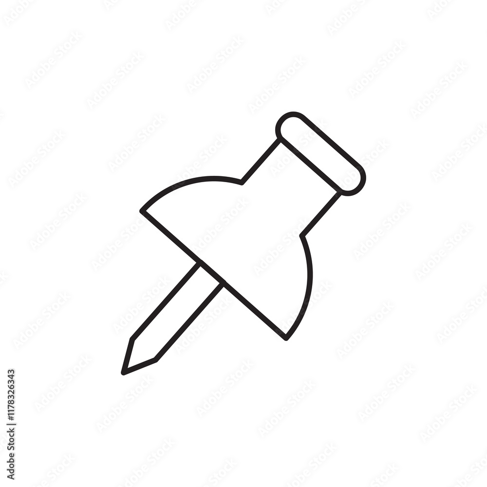 Poster push pin vector icon. vector thumbtack linear illustration for web and app..eps