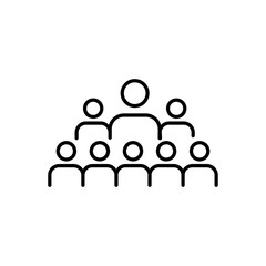 People group teamwork line icon.vector flat black linear illustration for web and app..eps