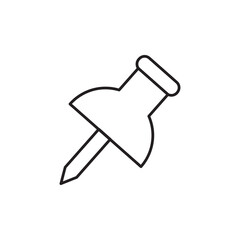 Push pin vector icon. vector  Thumbtack linear illustration for web and app..eps