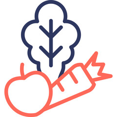 Fototapeta premium Vegetables line color icon