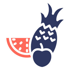 Fruits glyph color icon
