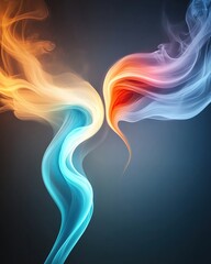 Obraz premium Colorful smoke swirls representing emotions.