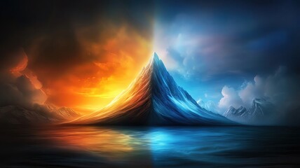 Stunning mountain at sunset and sunrise.