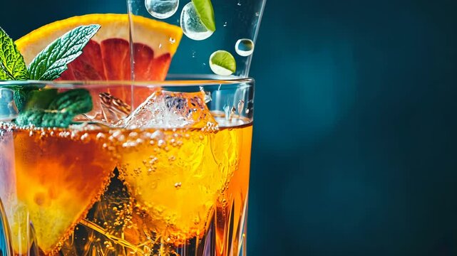 Refreshing citrus cocktail with vibrant colors and fresh ingredients served on a sunny day