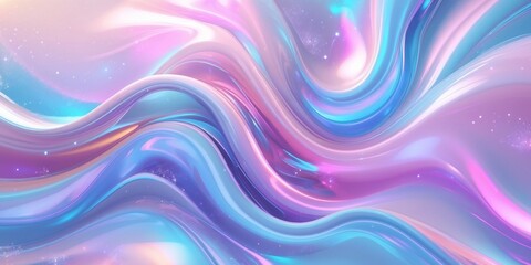 Abstract 3d modern pastel colored holographic background in wave style.