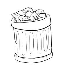 trash can digital illustration drawing isolated