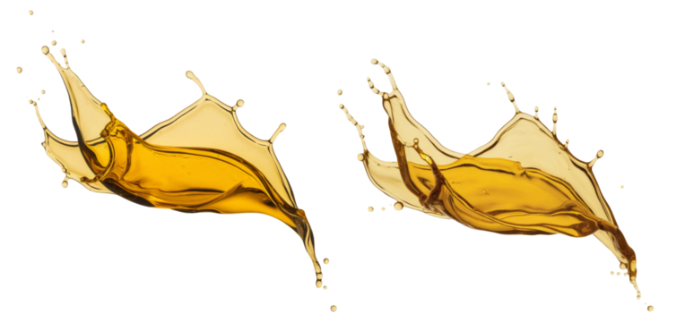 High-Quality PNG golden liquid splash on white background