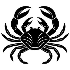 Cute  Line Art Crab Silhouette Black Vector Illustration