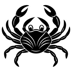 Fototapeta premium Cute Line Art Crab Silhouette Black Vector Illustration