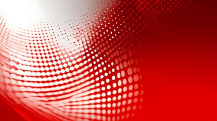Abstract Red and White Dotted Wave Design