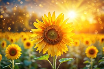 Obraz premium Simple yellow sunflowers, a summery floral scene.
