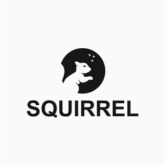 Squirrel and circle simple and modern logo