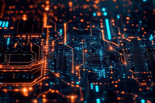 Exploring Circuit Board's Intricate Pathways: Illuminating Digital Networks and Connections in Technological Advancements.