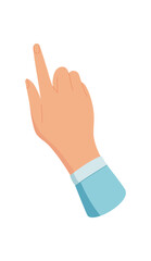 Hand performs a touch gesture on a mobile application. Finger interacts with smartphone icon. Gesture indicates digital communication, flat design, suitable for technology and user interface needs.