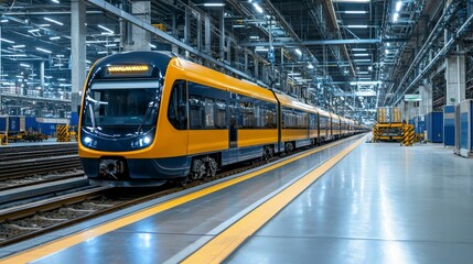 Innovative multimodal transport system integrating rail and road modern depot industrial environment wide angle view