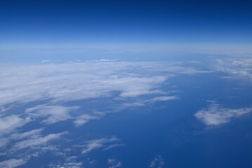 View of cloud, sea and sky from Airplane
