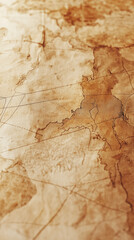 Вackground, texture of aged cartographic paper are light brown in color with faded areas and noticeable grain
