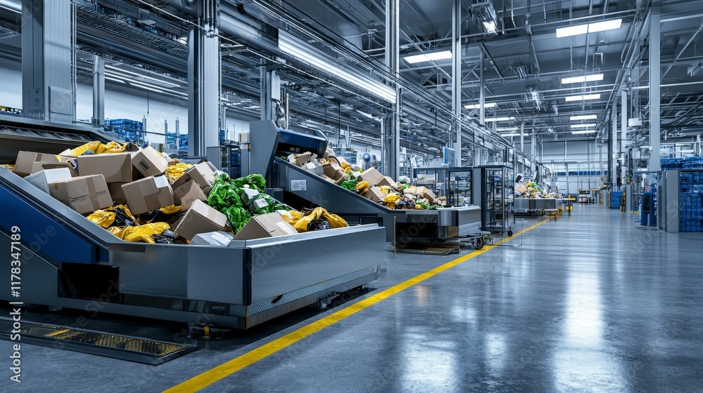 Poster Streamlined reverse logistics process for returns in a modern warehouse environment