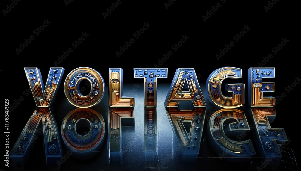 Poster dynamic voltage concept with circuitry elements and reflection