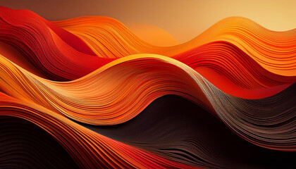 abstract colorful waves in warm tones gradient red black orange modern artistic background as wallpaper illustration