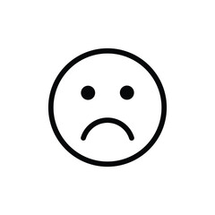sad face emoji expression outline vector