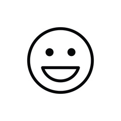 laughing face emoji expression outline vector