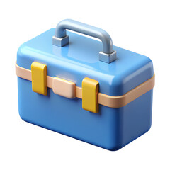 3D plastic icon of Toolkit box. Cartoon style