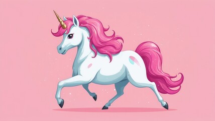 computer wallpaper cute pink ,Cheerful unicorn with a glittery pink mane and tail

