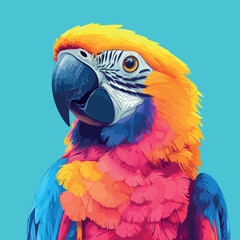 Fototapeta premium Colorful Low Poly Parrot Vector illustration