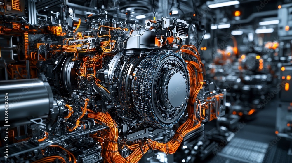 Aufkleber Advanced material science composites technology in industrial machinery futuristic setting high-tech environment