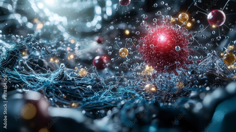 Aufkleber Nanomaterials conductivity research science lab digital visualization abstract environment close-up innovation insights