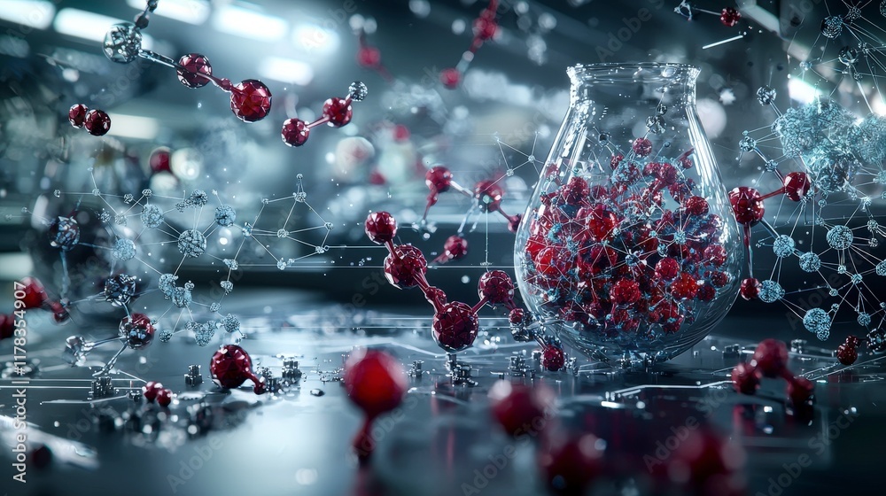 Fototapete innovative nanomaterial science breakthroughs in a high-tech laboratory environment for futuristic a